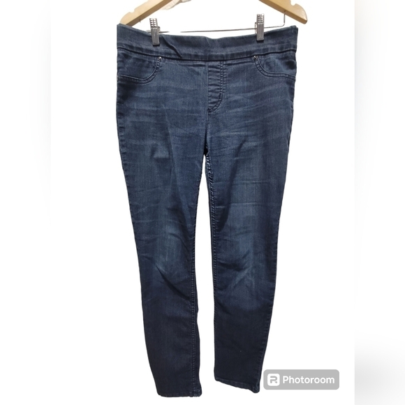 Chico's Platinum Denim Size 1.5 or M/10 Skinny Ankle Business Casual Pockets - Picture 1 of 6